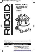 Предварительный просмотр 1 страницы RIDGID 1620RV Owner'S Manual