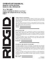 Preview for 100 page of RIDGID 205298453 Operator'S Manual