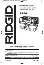 RIDGID 4500RV Owner'S Manual предпросмотр