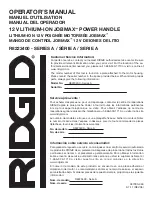 Предварительный просмотр 36 страницы RIDGID A JOBMAX R8223400 Operator'S Manual