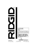 Предварительный просмотр 32 страницы RIDGID AC9940 Owner'S Manual