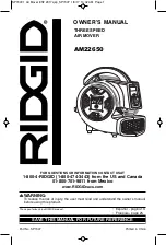 Предварительный просмотр 1 страницы RIDGID AM22650 Owner'S Manual