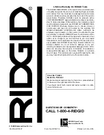 Предварительный просмотр 68 страницы RIDGID Contractor TS2424 Owner'S Manual