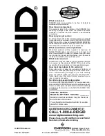 Preview for 40 page of RIDGID DP1550 Owner'S Manual