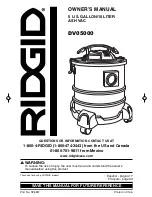 Предварительный просмотр 1 страницы RIDGID DV05000 Owner'S Manual