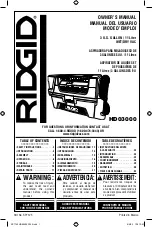 Предварительный просмотр 1 страницы RIDGID HD03000 Owner'S Manual