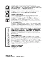 Предварительный просмотр 54 страницы RIDGID IN625301AV Operator'S Manual