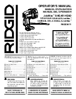 Предварительный просмотр 1 страницы RIDGID JobMax R8223411 Operator'S Manual