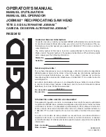 Предварительный просмотр 28 страницы RIDGID JOBMAX R8223412 Operator'S Manual