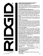 Предварительный просмотр 44 страницы RIDGID JP0610 Operator'S Manual