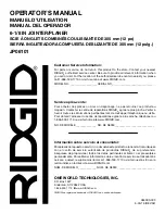 Preview for 104 page of RIDGID JP06101 Operator'S Manual