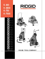 RIDGID K-3800 Operating Instructions Manual preview