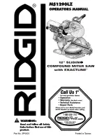 Предварительный просмотр 1 страницы RIDGID MS1290LZ Operator'S Manual