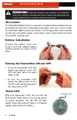 Preview for 2 page of RIDGID NaviTrack Battery Sonde Instructions Manual