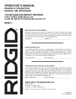 Предварительный просмотр 24 страницы RIDGID Octane R86211 Operator'S Manual