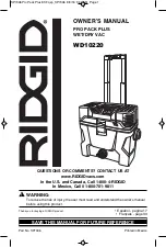 RIDGID Pro Pack Plus WD1022 Owner'S Manual предпросмотр