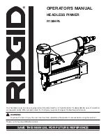 RIDGID R138HPA Operator'S Manual preview