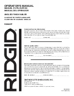 Preview for 40 page of RIDGID R250AFF Operator'S Manual