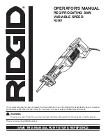 Preview for 1 page of RIDGID R3001 Operator'S Manual