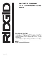 Preview for 20 page of RIDGID R82001 Operator'S Manual