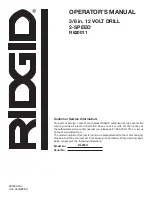 Preview for 20 page of RIDGID R820011 Operator'S Manual