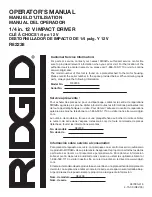 Предварительный просмотр 28 страницы RIDGID R82238 Operator'S Manual