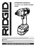 RIDGID R82320 Operator'S Manual preview