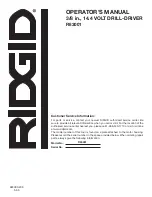 Предварительный просмотр 20 страницы RIDGID R83001 Operator'S Manual