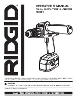 Preview for 1 page of RIDGID R84001 Operator'S Manual