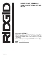 Preview for 20 page of RIDGID R84001 Operator'S Manual