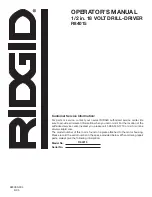 Preview for 20 page of RIDGID R84015 Operator'S Manual