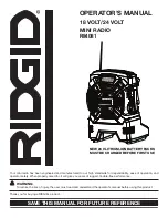 Preview for 1 page of RIDGID R84081 Operator'S Manual