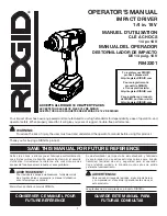 Preview for 1 page of RIDGID R842301 Operator'S Manual