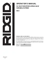 Preview for 16 page of RIDGID R844 Operator'S Manual