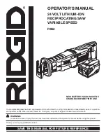 RIDGID R854 Operator'S Manual предпросмотр