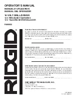 Предварительный просмотр 24 страницы RIDGID R860052 Operator'S Manual