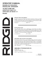 Предварительный просмотр 20 страницы RIDGID R860902 Operator'S Manual