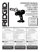 RIDGID R8611503 Operator'S Manual предпросмотр