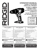 RIDGID R8611505 Operator'S Manual предпросмотр