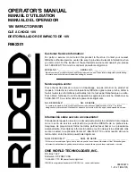 Предварительный просмотр 24 страницы RIDGID R862301 Operator'S Manual