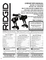 Preview for 1 page of RIDGID R862311 Operator'S Manual