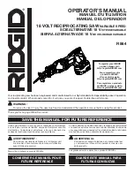 Preview for 1 page of RIDGID R864 Operator'S Manual