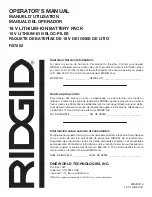 Preview for 8 page of RIDGID R87002 Operator'S Manual