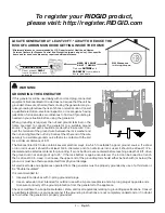 Preview for 8 page of RIDGID RD906500P Series Operating Manual