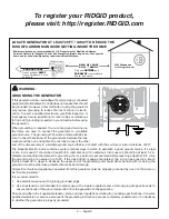 Preview for 8 page of RIDGID RD907000P Operator'S Manual