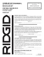 Preview for 70 page of RIDGID RD907000P Operator'S Manual