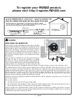 Предварительный просмотр 8 страницы RIDGID RD9C7001P Series Operator'S Manual