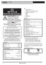 Предварительный просмотр 12 страницы RIDGID RP 210-B Manual