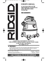 RIDGID RV2400HF0 Owner'S Manual preview