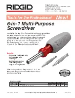 RIDGID Screwdriver Specification Sheet preview